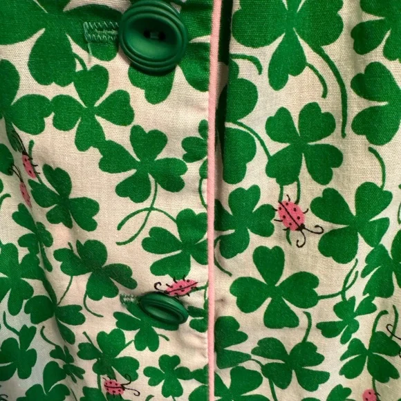 Vintage shamrocks and ladybugs dress Serbin by Muriel Ryan small - Picture 6 of 15